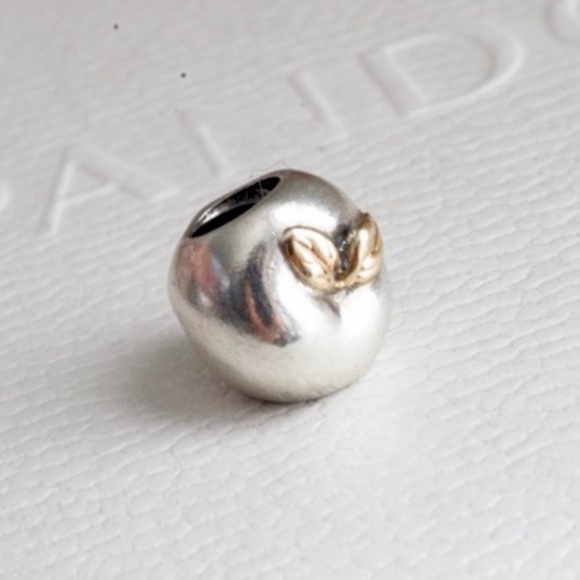 Auth Retired Pandora Two Tone 14k & Silver “Apple of My Eye” 🍏 Charm - Picture 4 of 9